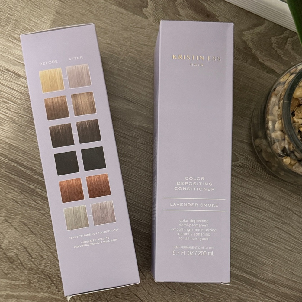 Kristin Ess Hair Color Depositing Conditioner in the shade Lavender Smoke
